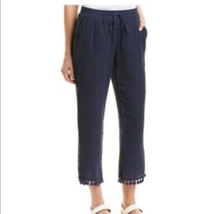 Michael Stars Tassle Trim Pompom Gauze Pants NWT